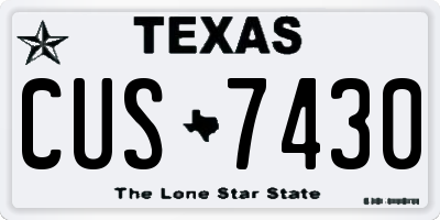 TX license plate CUS7430