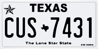 TX license plate CUS7431