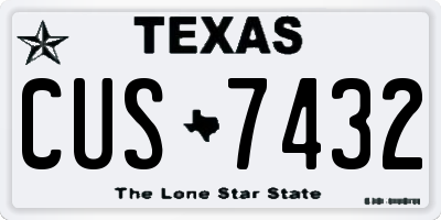 TX license plate CUS7432