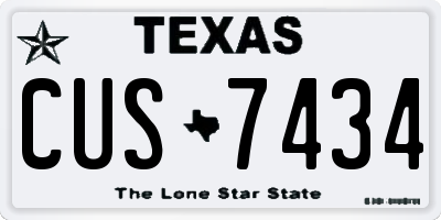TX license plate CUS7434