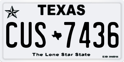 TX license plate CUS7436