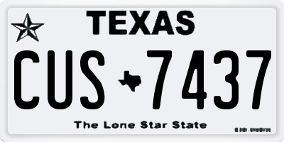 TX license plate CUS7437