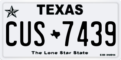 TX license plate CUS7439