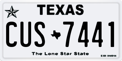TX license plate CUS7441