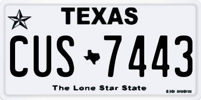 TX license plate CUS7443