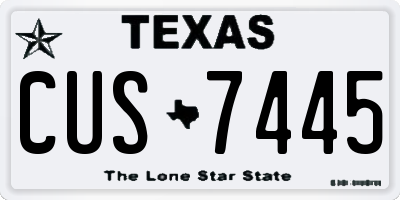TX license plate CUS7445