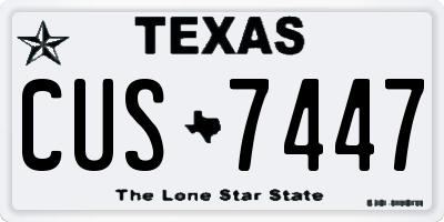 TX license plate CUS7447