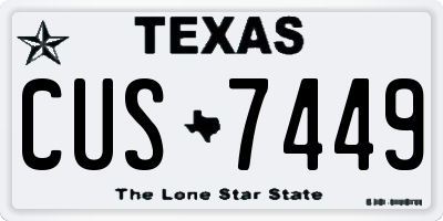 TX license plate CUS7449