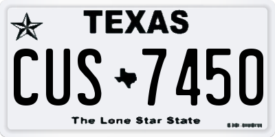 TX license plate CUS7450