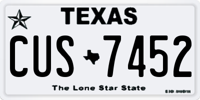 TX license plate CUS7452
