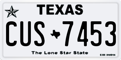 TX license plate CUS7453