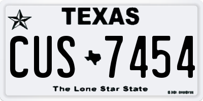 TX license plate CUS7454