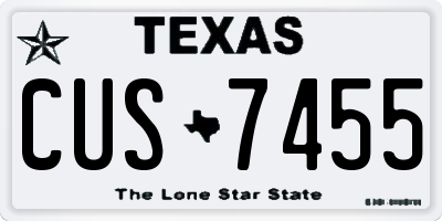 TX license plate CUS7455