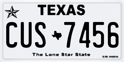 TX license plate CUS7456