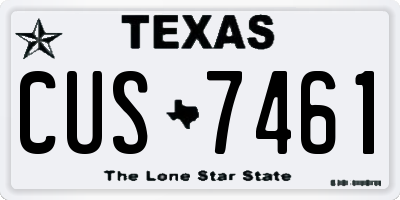 TX license plate CUS7461