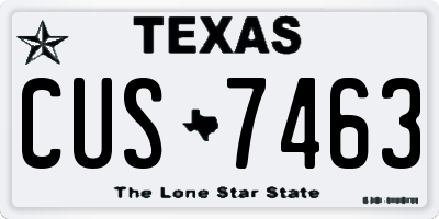 TX license plate CUS7463