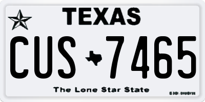 TX license plate CUS7465