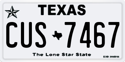 TX license plate CUS7467