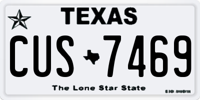 TX license plate CUS7469