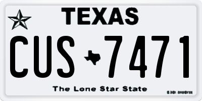TX license plate CUS7471