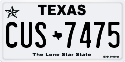 TX license plate CUS7475