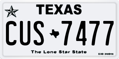 TX license plate CUS7477