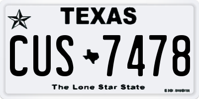 TX license plate CUS7478