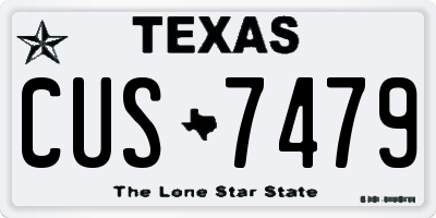 TX license plate CUS7479