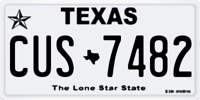 TX license plate CUS7482