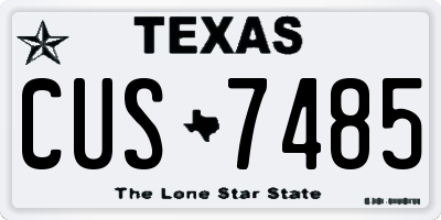 TX license plate CUS7485