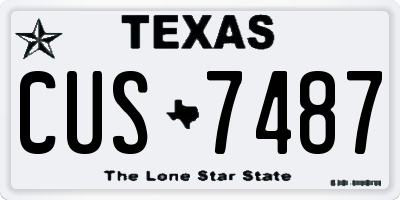 TX license plate CUS7487