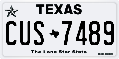 TX license plate CUS7489
