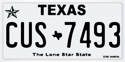 TX license plate CUS7493
