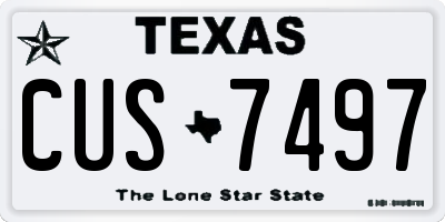 TX license plate CUS7497