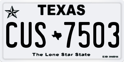 TX license plate CUS7503