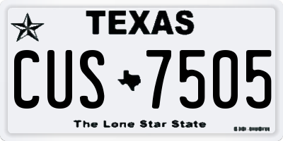 TX license plate CUS7505