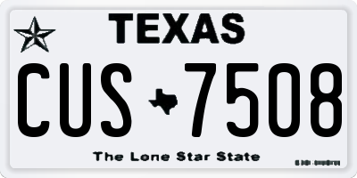 TX license plate CUS7508