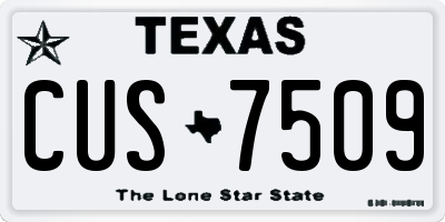 TX license plate CUS7509