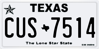 TX license plate CUS7514