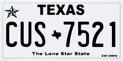 TX license plate CUS7521