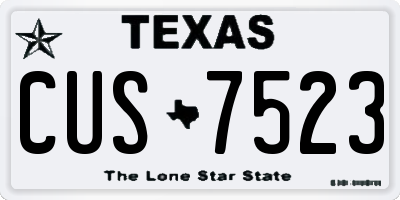 TX license plate CUS7523