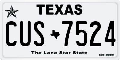 TX license plate CUS7524