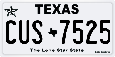 TX license plate CUS7525