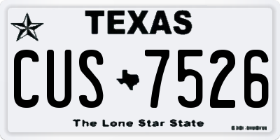 TX license plate CUS7526