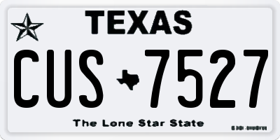 TX license plate CUS7527