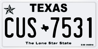 TX license plate CUS7531