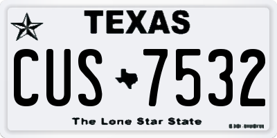 TX license plate CUS7532