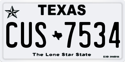 TX license plate CUS7534