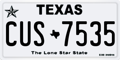 TX license plate CUS7535