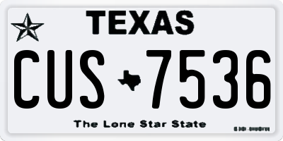TX license plate CUS7536